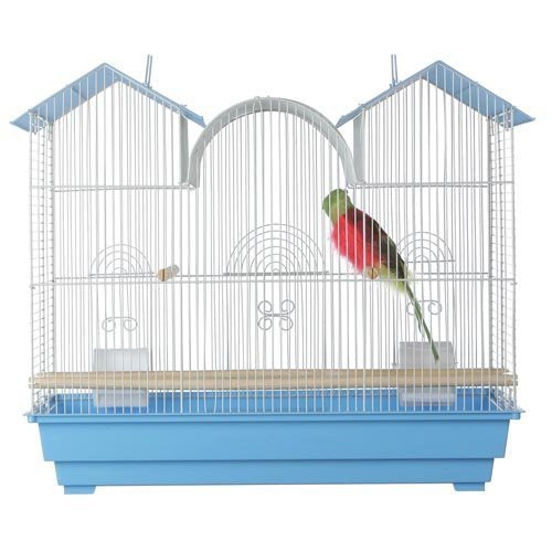 Prevue Hendryx Triple Roof Cockatiel Cage, Blue and White