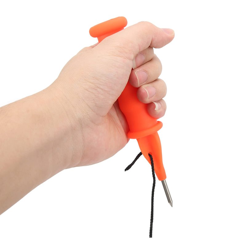 Life Saving Ice Pick, 2pcs Orange Handle Fishing Ice Picks Ice Safety Picks with Emergency Whistle Ice Fishing Picks for Camping Hiking Fishing(Black Rope)