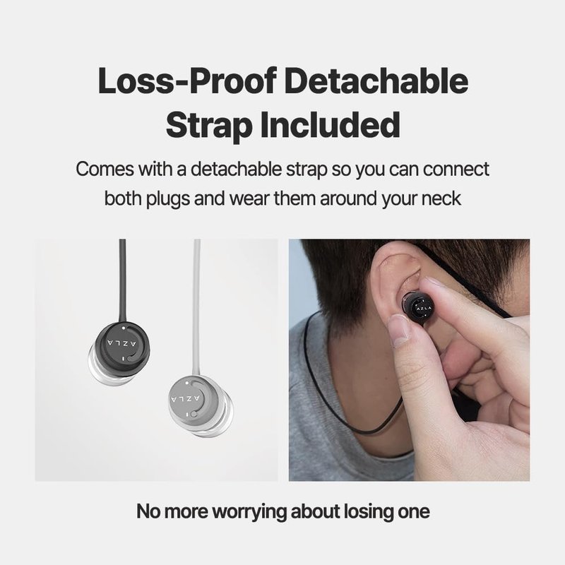 AZLA POM1000 II – Noise Cancelling Ear Plugs for Sleeping, Airplane Travel, Motorcycles, Shooting, Concerts – 35dB Hearing Protection, Adjustable Vent, Metal Case, 6 Ear Tips