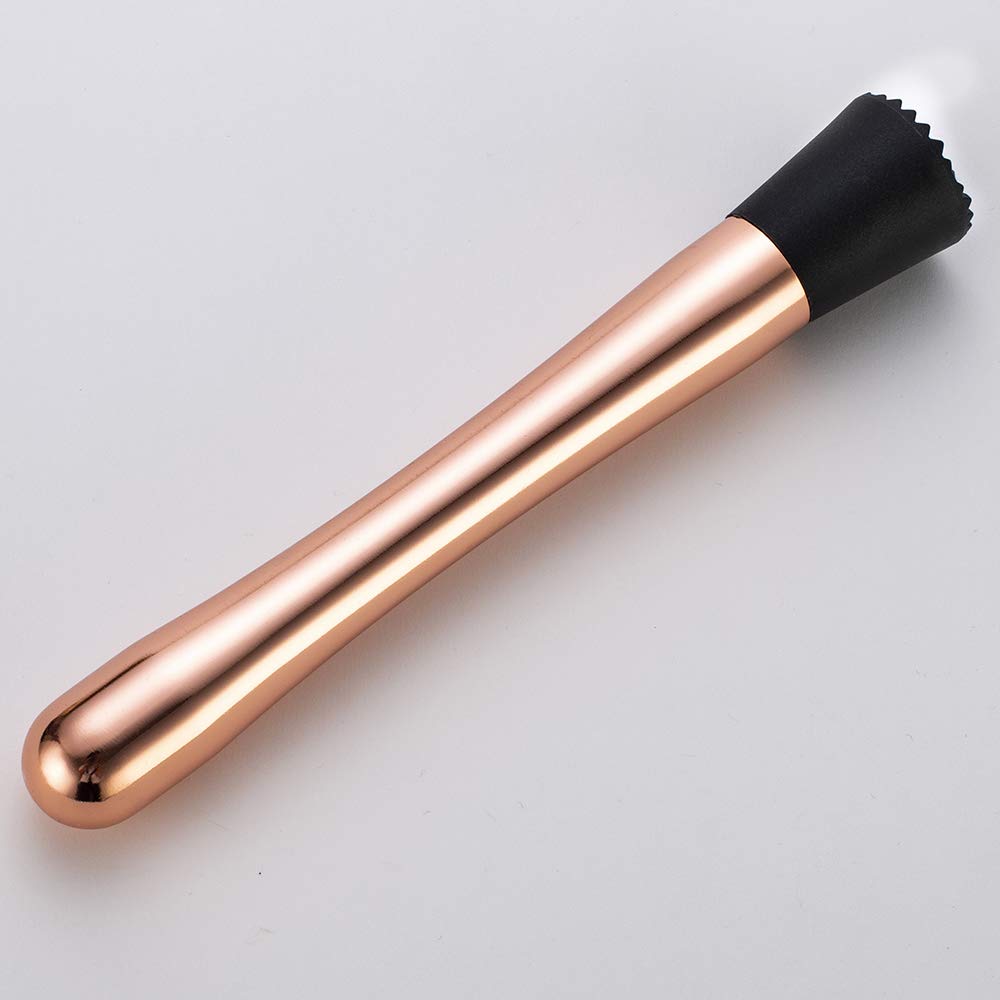 YFS Professional Stainless Steel Cocktail Muddler, Durable Easy to Clean Bar Tool, Black