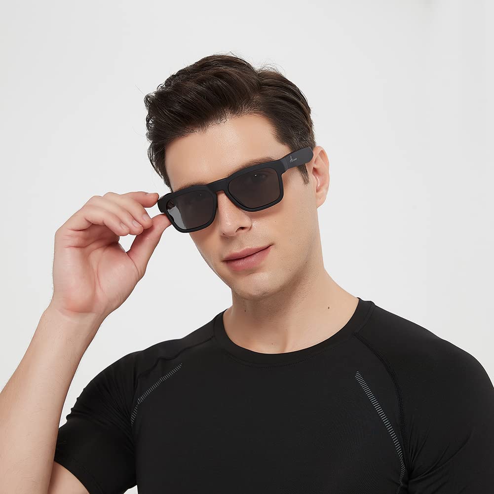 OhO Smart Glasses,Polarized Sunglasses with Bluetooth Speaker,Athletic/Outdoor UV Protection and Voice Control,Unisex(Mirror Blue Lens)