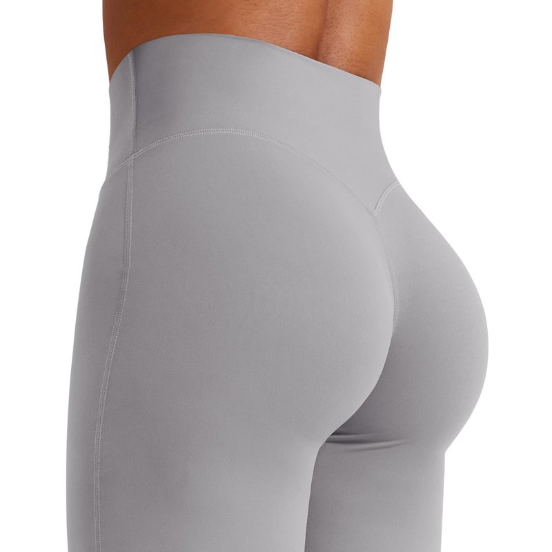 YEOREO Workout Leggings Womens No Front Seam Straight Leggings 33" High Waist Buttery Eddiy Gym Yoga Pants Gray XL