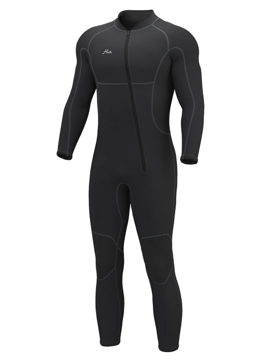 Hevto Men Wetsuit 3/2mm Neoprene Front Zip Full Wet Suit in Cold Water for Surfing Swimming SUP Snorkeling Diving (M2-Black, LS)