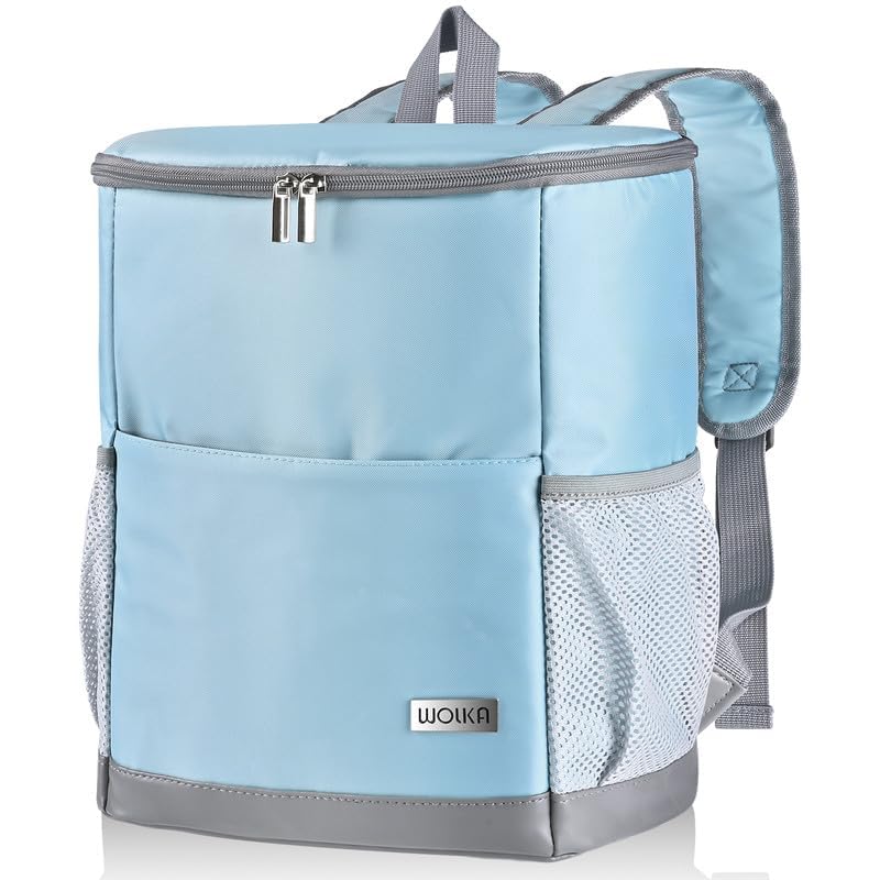 Insulated Cooler Backpack Outdoor - Leak Proof Backpack Cooler 30 Cans, Waterproof Lightweight Cooler Bag for 12h Hot/Cold Retention - Portable Soft Cooler for Travel, Camping, Beach-PowderBlue