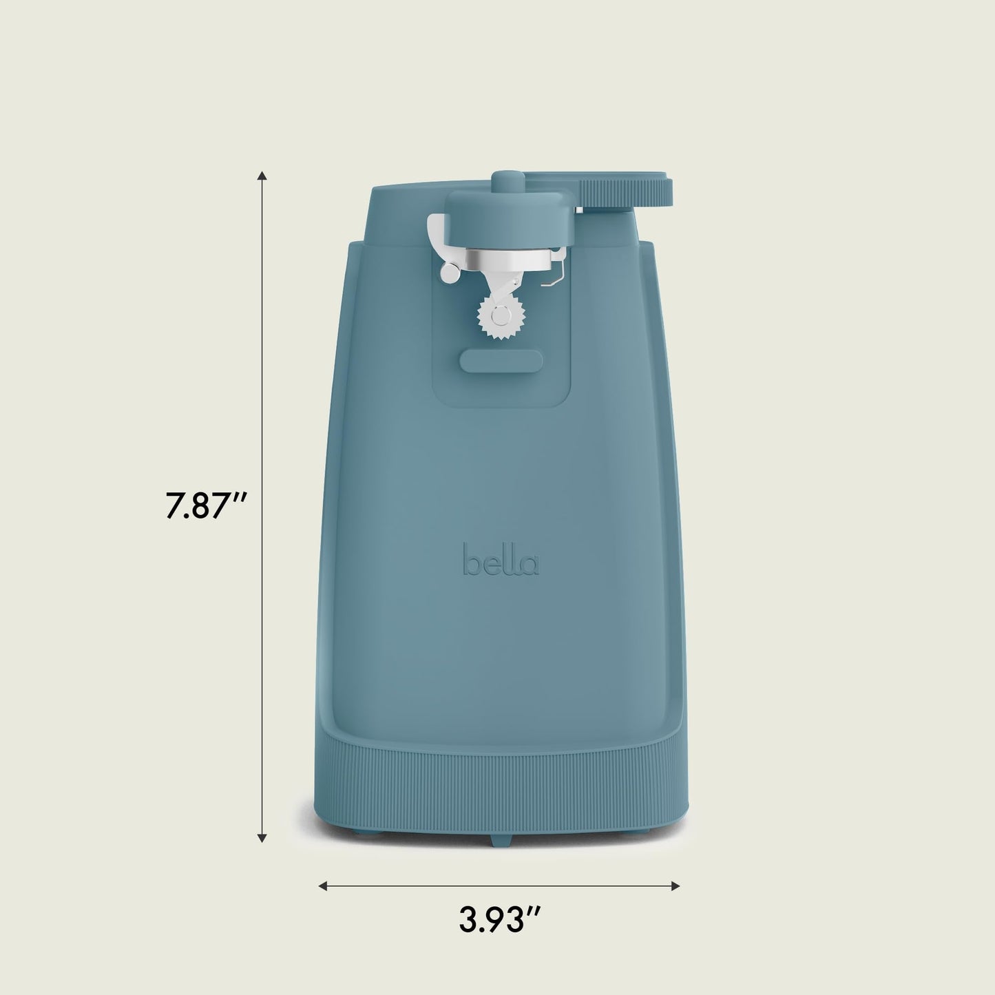 bella Electric Can Opener and Knife Sharpener, Multifunctional Jar and Bottle Opener with Removable Cutting Lever and Cord Storage, Stainless Steel Blade, Surf