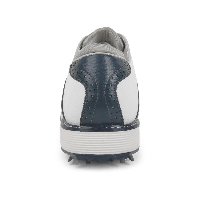 Men Golf Shoes Waterproof Professional Golf Footwears Spikes Spikeless Golf Walking Sneakers Turf Sports Golf Training Sneakers for Men (9,White Blue-K01)