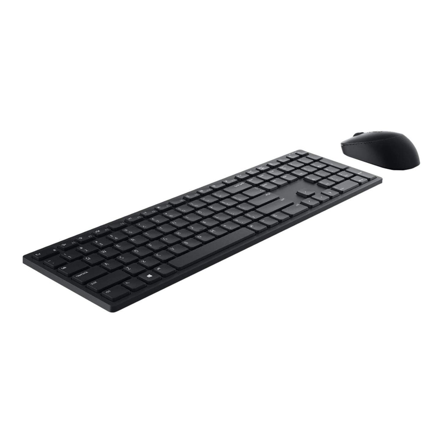 Dell KM5221W Pro Wireless Keyboard and Mouse, UK (QWERTY), 2.4GHz, 128-bit AES Encryption, 4000 dpi, Windows, Apple, Android, Linux and Chrome, (Black)