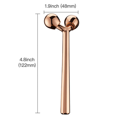 Tekson Faical Roller Massager, 3D Metal Face Massage Tool for Reduce Puffiness, Remove Eye Wrinkles, Face Lift, Increase Firmness, Anti-Aging, Skin Tightening (Zinc Alloy)