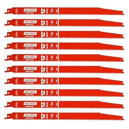 10 Pack 12 Inch 4/6 TPI Reciprocating Saw Blades for Wood and Nail-Embedded Wood Cutting, Bi-Metal Sawzall Blades for Cutting Nail and PVC Pallets etc, for Diablo Sawzall Blades DS1212BW5