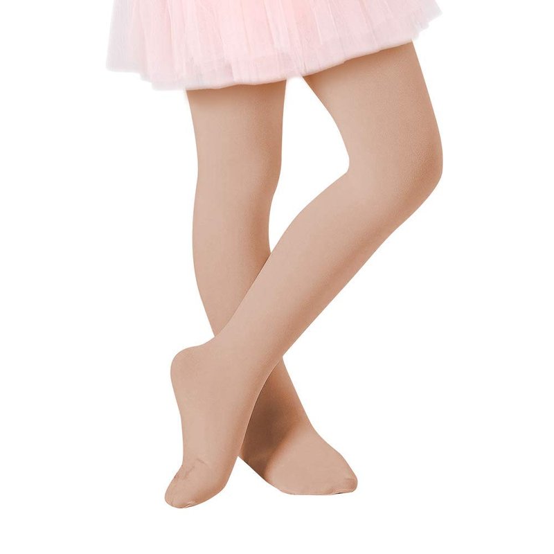 Century Star 3-Pack Dance Tights for Girls 6-9 Years-Soft Nude Footed Tights Casual Leggings Stockings