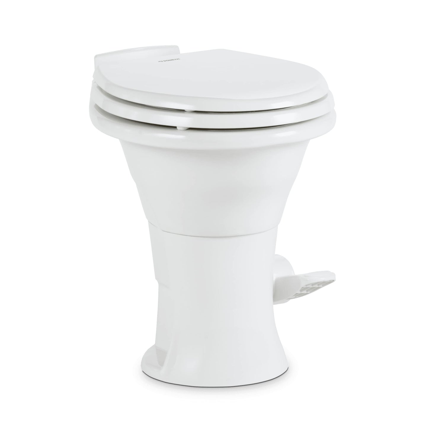 Dometic 310 Standard Toilet - White, Oblong Shape, Lightweight and Efficient with Pressure-Enhanced PowerFlush and Slow Close Seat Cover - Perfect for Modern RVs (302310081)