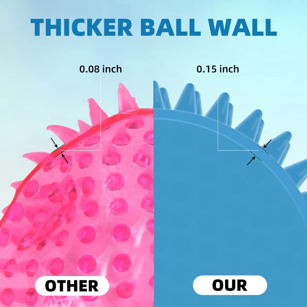 12cm Squeaky Dog Balls Toys for Medium Large Dogs 4 Pack Indestructible Dog Toys for Aggressive Chewers Spike Dog Balls for Clean Teeth and Training Dogs Toys for Boredom and Stimulating