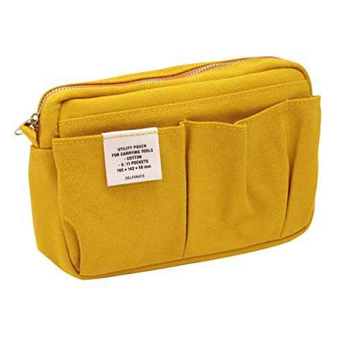 Delfonics 500091 Inner Carrying Bag Size S Yellow Cotton Pouch Case Bag in Bag