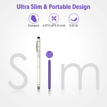 Slim Portable Charger with Built in USB C Cable,20W Fast Charging Power Bank,Small Mini Lightweight Phone Battery Pack 6000mAh,Ultra Thin Travel Essentials for iPhone 17 16 15 Series,Samsung,Android