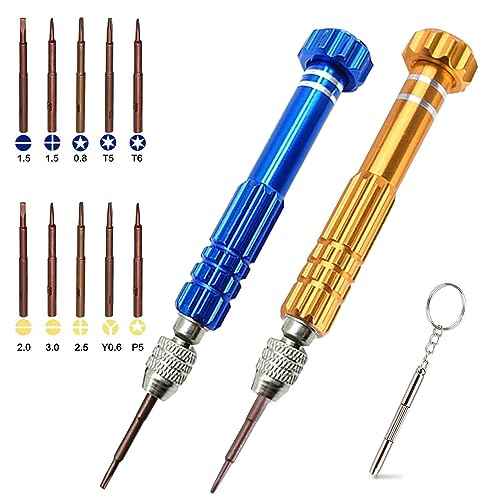 ESINAM Portable Glasses Screwdriver for Eyeglass Repairing, 13 In 1 Mutifuntional Precision Screwdriver Set for Sunglasses,Watch, Laptop, Electronics, Cellphone and Jewelry - Magnetic Bits