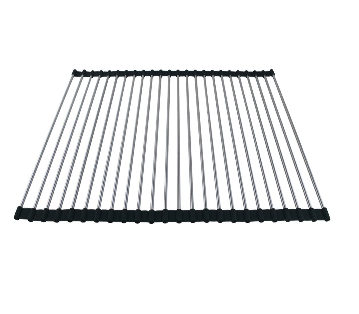 Ahyuan Roll up Dish Drying Rack Over The Sink Kitchen Roll up Sink Drying Rack Portable Dish Drainer Foldable Dish Drying Rack (Warm Gray, 17.8''X17'')