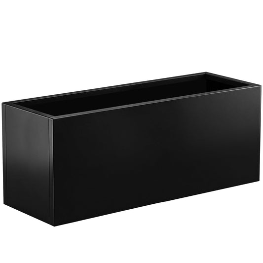 Toriexon Metal Planter Box 46” x 16” x 16”, Heavy Duty Tall Rectangle Planter Box with with Drainage Holes & Rust-Proof Coating, Modern Outdoor/Indoor Black Planter Box for Porch, Garden, Patio, Yard