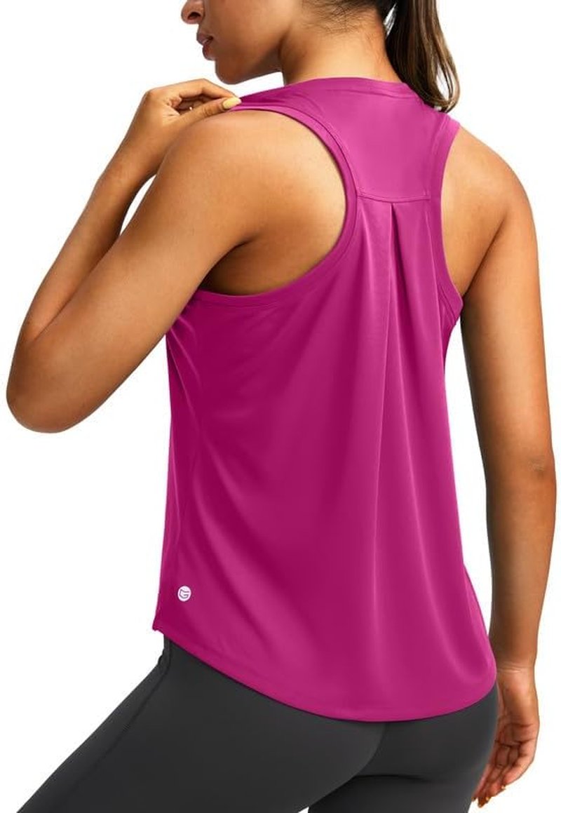 Women's Racerback Athletic Tank Tops - Sleeveless Workout Shirts for Yoga & Running | Loose Fit