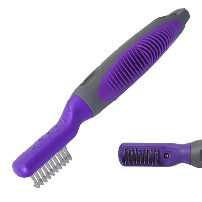 Hertzko Cat and Dog Dematting Tools Single Sided Dog and Cat Dematting Comb - for All Pets - Effortlessly Removes Tangles, Mats, and Loose Fur - Safe, Easy Grooming for Cats and Dog - Large