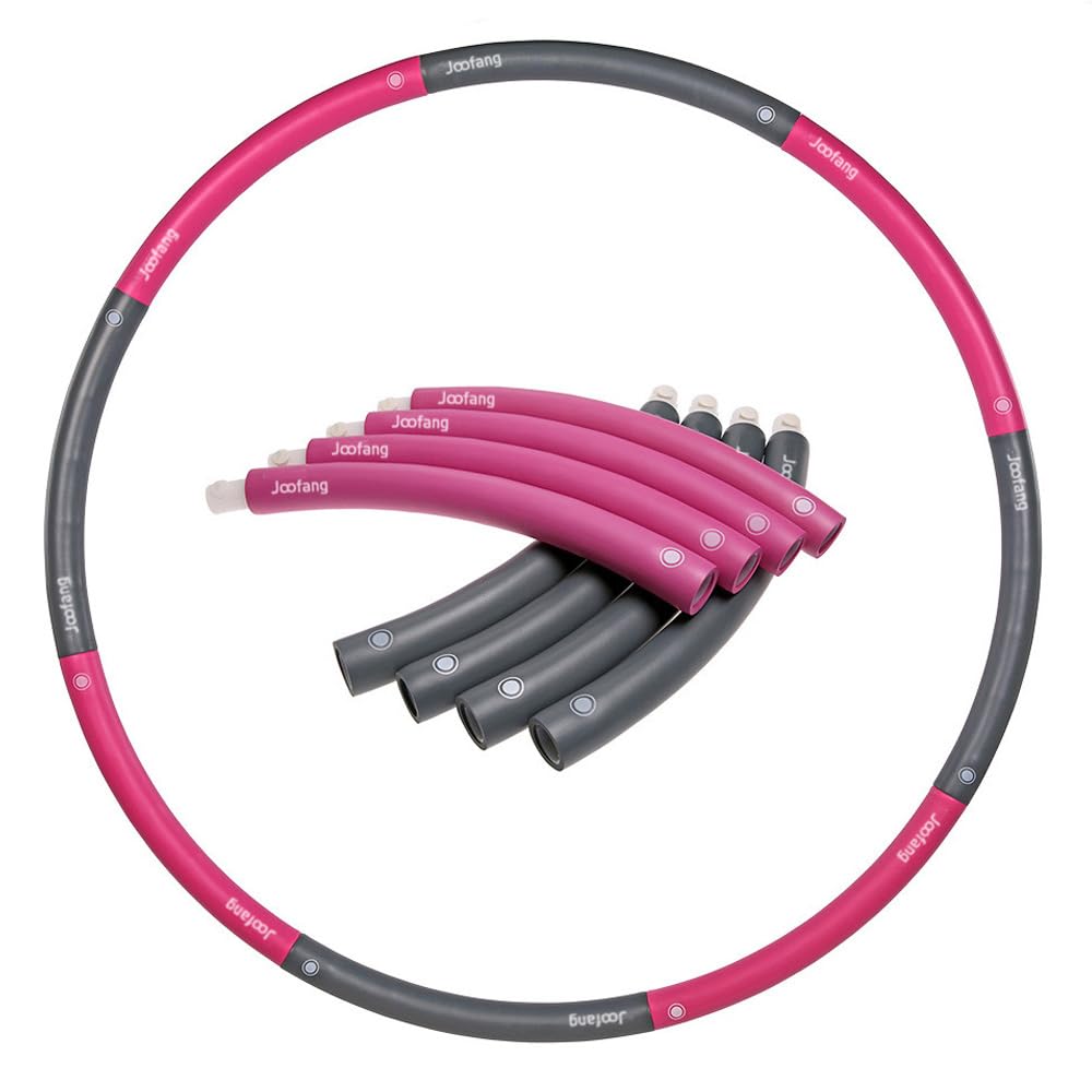 Joofang 5lb Exercise Hoops for Adults, 8 Detachable Sections for Weight Loss, Soft Fitness Hoop Fat Burning, 40in Large Weigthed Hoola Hoop with No Wavy Ridges, Home Gym Core Workout