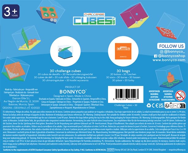 BONNYCO Challenge Cubes Party Bag Fillers for Kids Unisex Pack 30 Kids' Party Favours Toys, End of Year Gifts for Children, Pinata Filler Boys and Girls | Return Gifts Birthday, Mini Games Prizes
