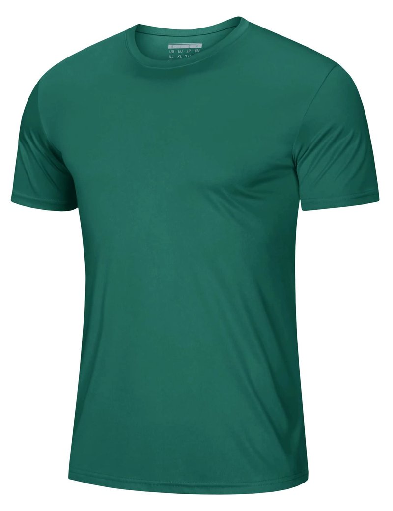 Mens Short Sleeve Shirts Lightweight T-Shirt Sun Protection Rash Guards Shirts Gym Shirts Base Layer Running Shirts Active Shirts Emerald Green