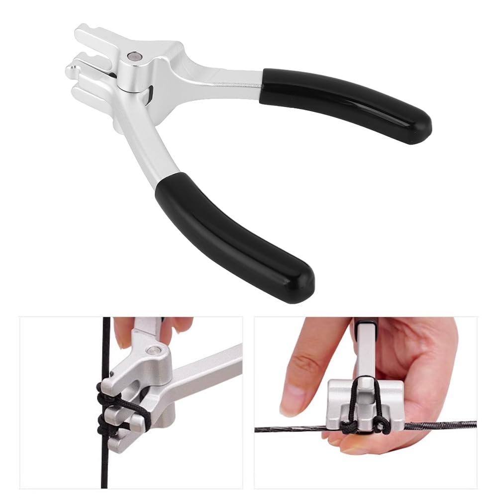 Archery D Loop Pliers for Compound Bow, Bow Press Tools Accessories Bowstring D Ring Install Tool Nocking Point Pliers Archer Making Installing Adjusting Clamping Hunting Repair Comfort Grip Handle