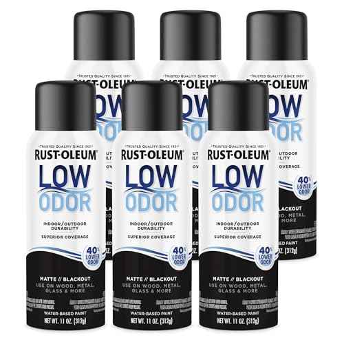 Rust-Oleum Low Odor Premium Spray Paint, 11 oz, Matte Blackout, 6 Pack