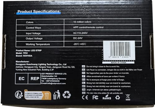 HOVVIDA LED Strip Light Lights 30M, 30 LEDs/Meter, 24V RGB LED Strip, 900 LEDs, 2x15M, APP and Remote Control, Music Mode, Timer Mode, LED for Bedroom, Living Room, Kitchen, Party