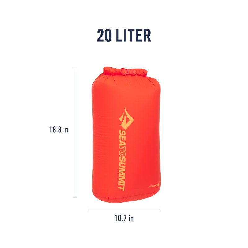 Sea to Summit Lightweight Dry Bag, Multi-Purpose Dry Storage, 20 Liter, Spicy Orange
