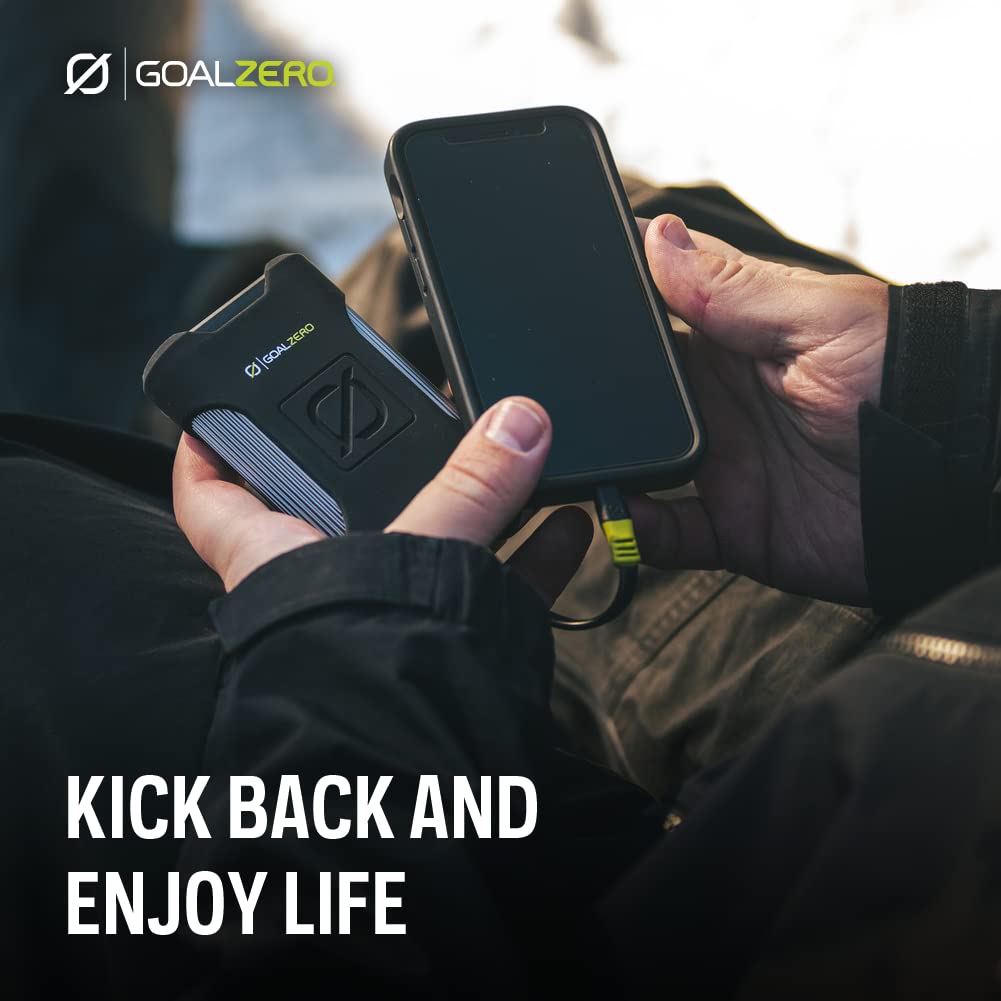 Goal Zero Venture 35 Portable Charger Power Bank 9600mAH 18W USB-C Power Delivery Port 2 USB Outputs IP67 Rating 50 Lumens Flashlight