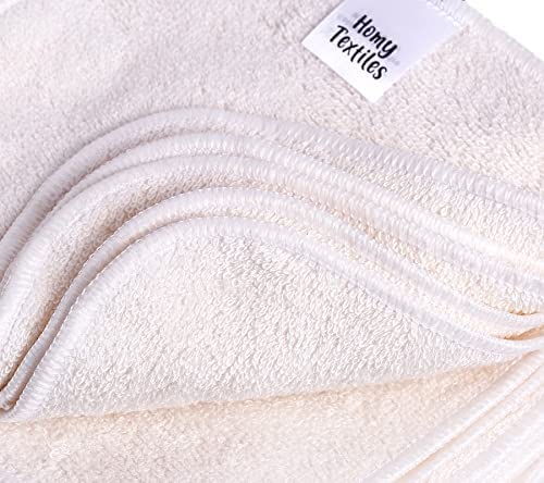 Homy Textiles Pack of 25 Bamboo Reusable Wash Cloth & Baby Wipes - 20 cm x 20 cm Soft Flannel Face Cloth with a Decorative Stylish 100% Cotton Bag - Newborn Essentials
