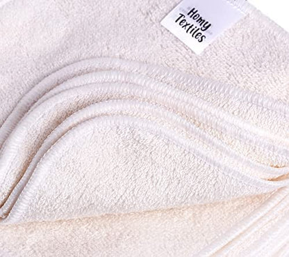 Homy Textiles Pack of 25 Bamboo Reusable Wash Cloth & Baby Wipes - 20 cm x 20 cm Soft Flannel Face Cloth with a Decorative Stylish 100% Cotton Bag - Newborn Essentials