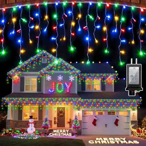 792 LED Christmas Lights with 176 Drops,82ft 8 Modes Fairy Hanging String Lights with Timer Waterproof, Plug-in Christmas String Lights for Holiday Wedding Party Christmas Decorations (Multicolor)