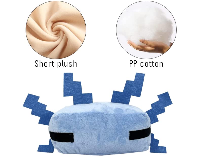 HQRYSH Axolot Plush Stuffed Toy Soft Pillow, Suitable for Video Game Enthusiasts, Children's Birthday Parties, Christmas Holiday Preferred Gift (Blue)