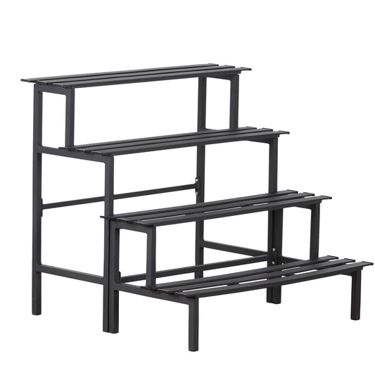 DHYGOTFUR Aluminum Plant Stand - Indoor & Outdoor Ladder Display Shelf for Plants - Sturdy Space-Saving Utility Organizer for Patio, Balcony & Garden (4-Tier)