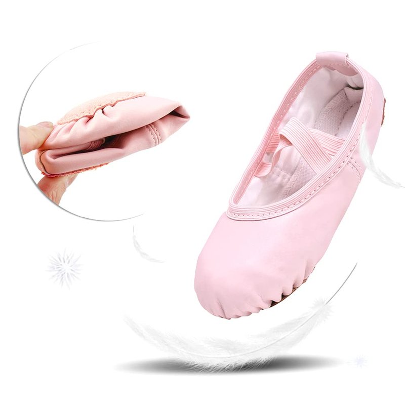 Stelle Ballet Shoes for Girls Toddler Ballet Slippers Soft Leather Boys Dance Shoes for Toddler/Little Kid/Big Kid(Pink, 13ML)