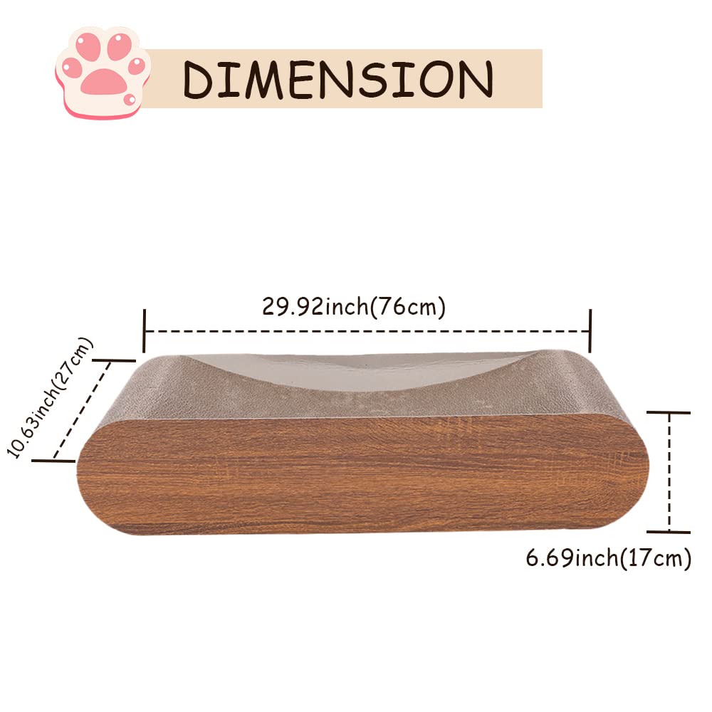 Cat Scratcher, Cardboard Lounge Bed, Bone Shape Design, Recyclable Corrugated Scratching Pad, Stable and Durable, Furniture Protector, Reversible, Brown