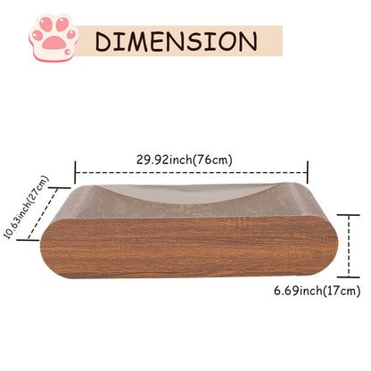Cat Scratcher, Cardboard Lounge Bed, Bone Shape Design, Recyclable Corrugated Scratching Pad, Stable and Durable, Furniture Protector, Reversible, Brown