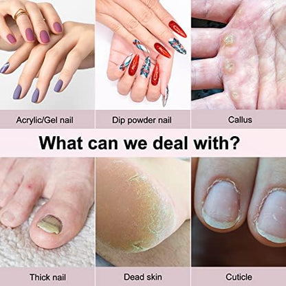 COSLUS Nail Drill Cordless Portable Electric Manicure and Pedicure Set, Professional Nail Files for Acrylic Gel Nails, 6 Nail Drill Bits, Cuticles Hard Skin, Adjustable Speed Rechargeable E File
