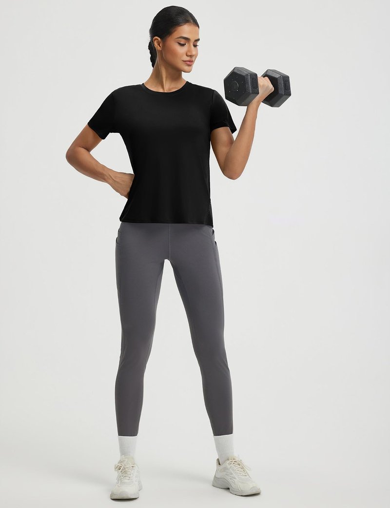 baleaf Women's Short Sleeve Workout Shirts Athletic Tops Sun Protection Breathable T-Shirts Quick Dry Gym Running Tennis