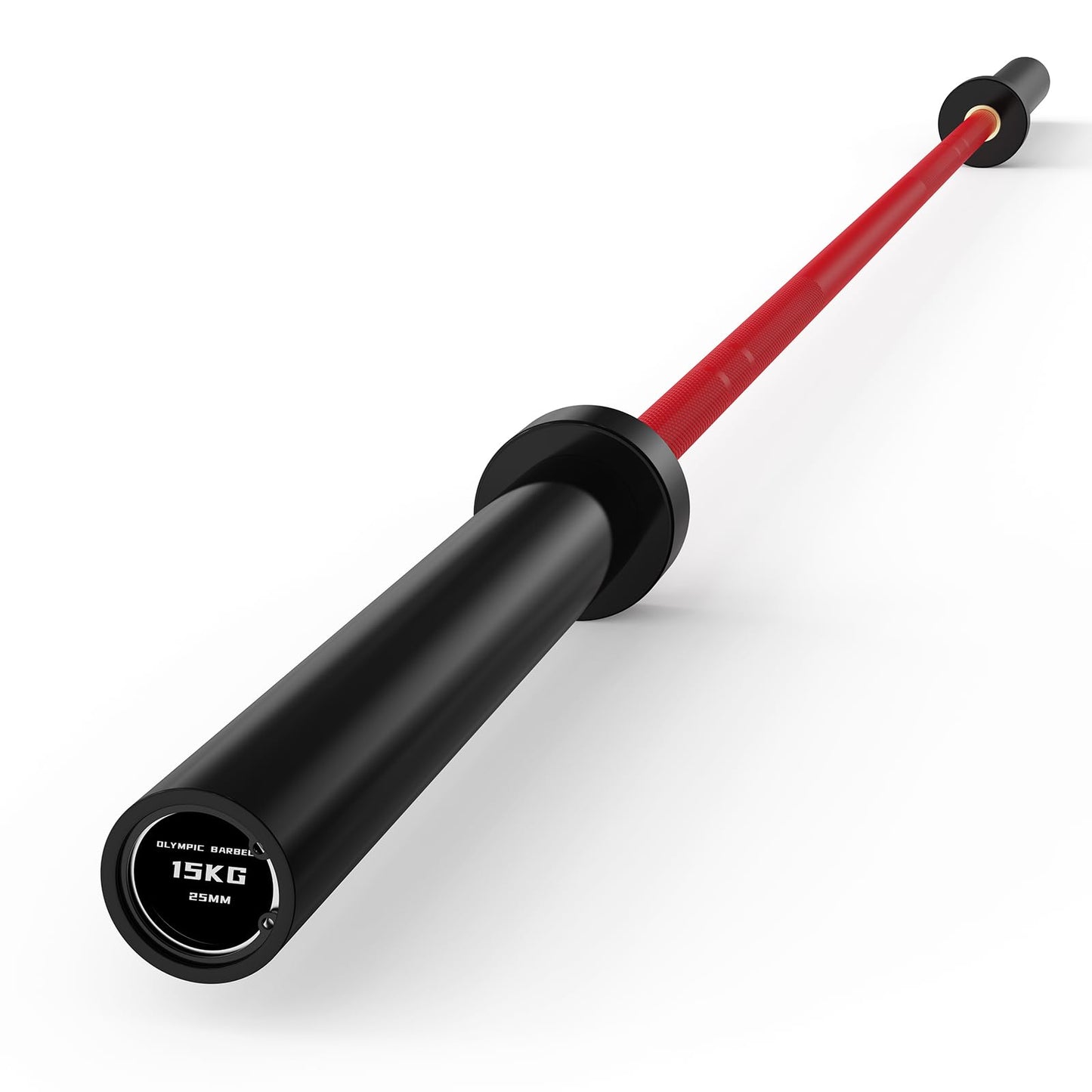 25mm 35lb Womens Olympic Barbell 6.5FT Olympic Barbell 2inch 1000lb Capacity Olympic Bar with Moderate Knurling For Squats Curls Deadlifts Weightlifting Red