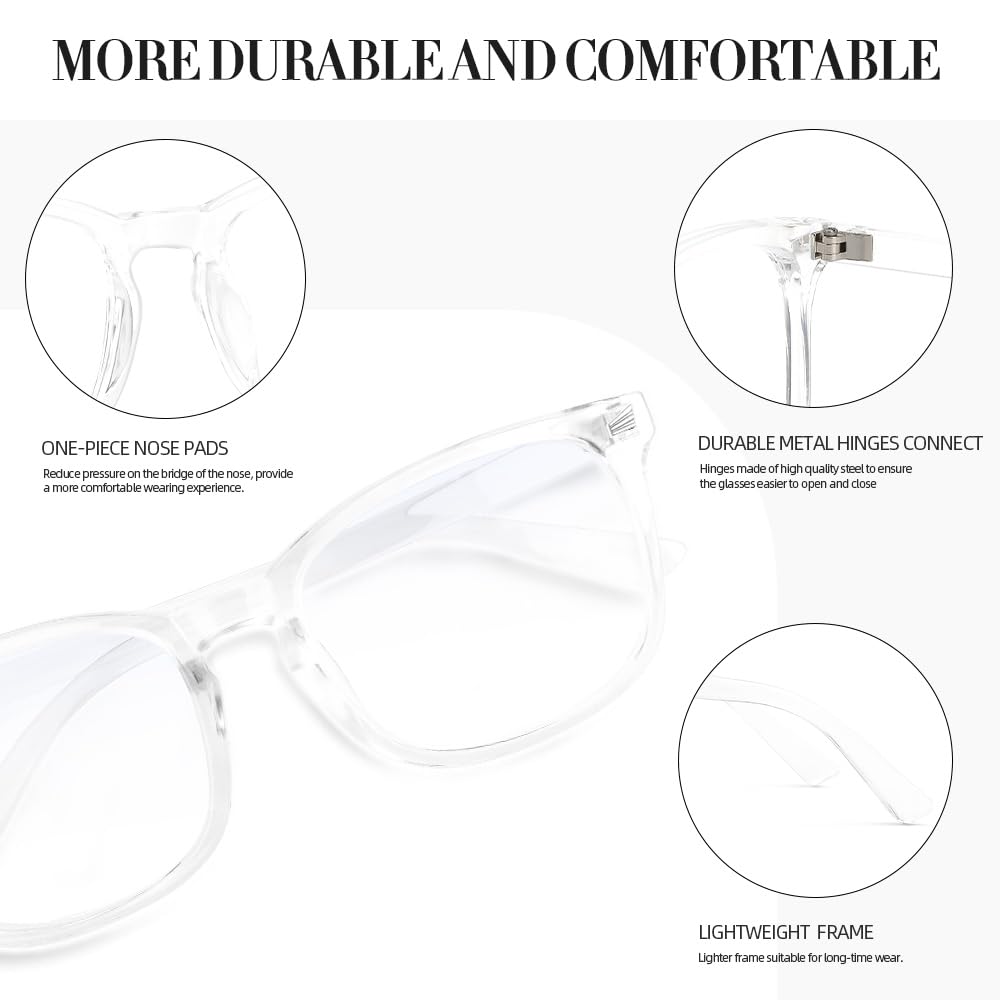 Blue Light Blocking Glasses for Women & Men - Clear Gaming Eye Glasses