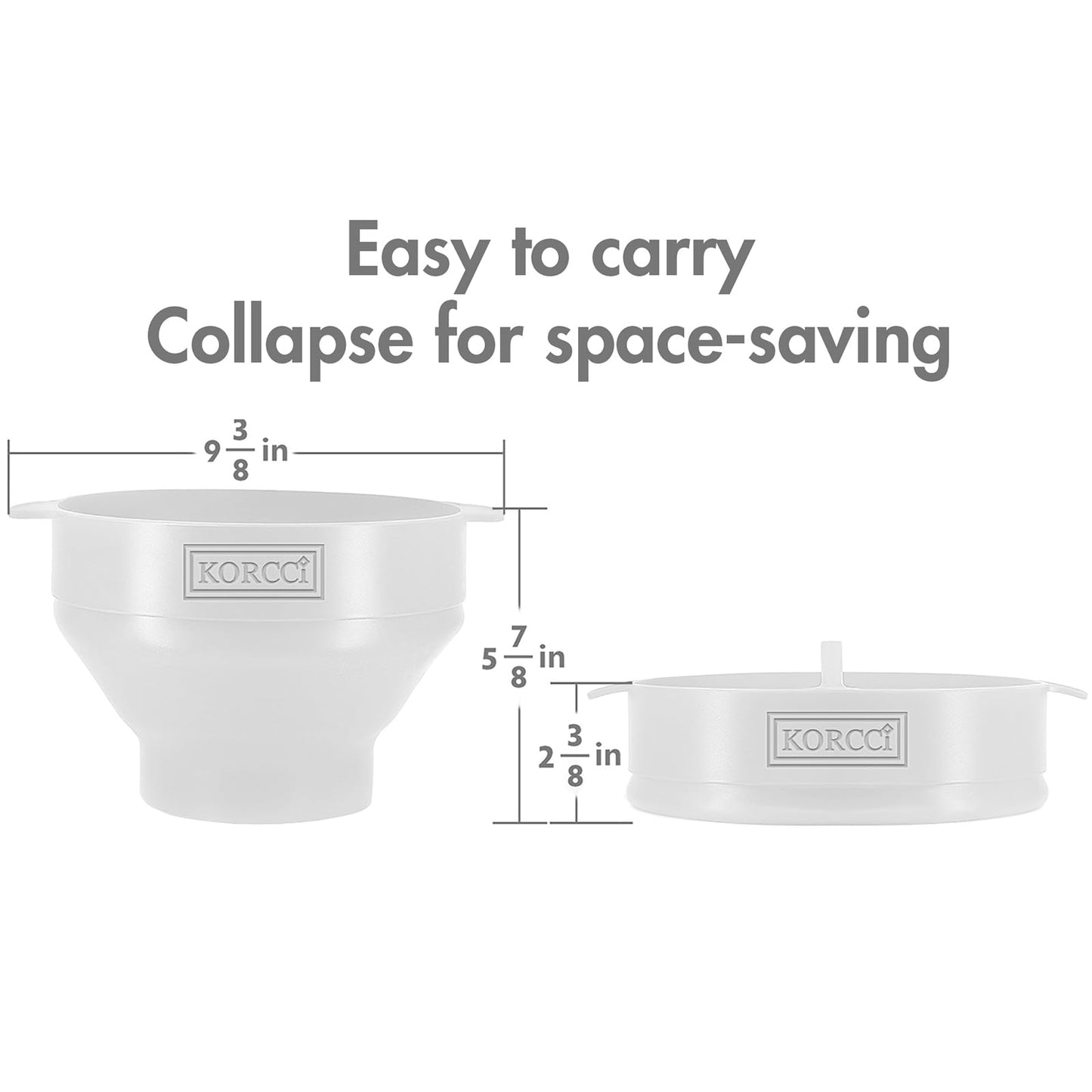 The Original Korcci Microwaveable Silicone Popcorn Popper, Microwave Popcorn Popper, Collapsible Microwave Popcorn Maker Bowl, No Oil Required, Use In Microwave, Dishwasher Safe (Blue)