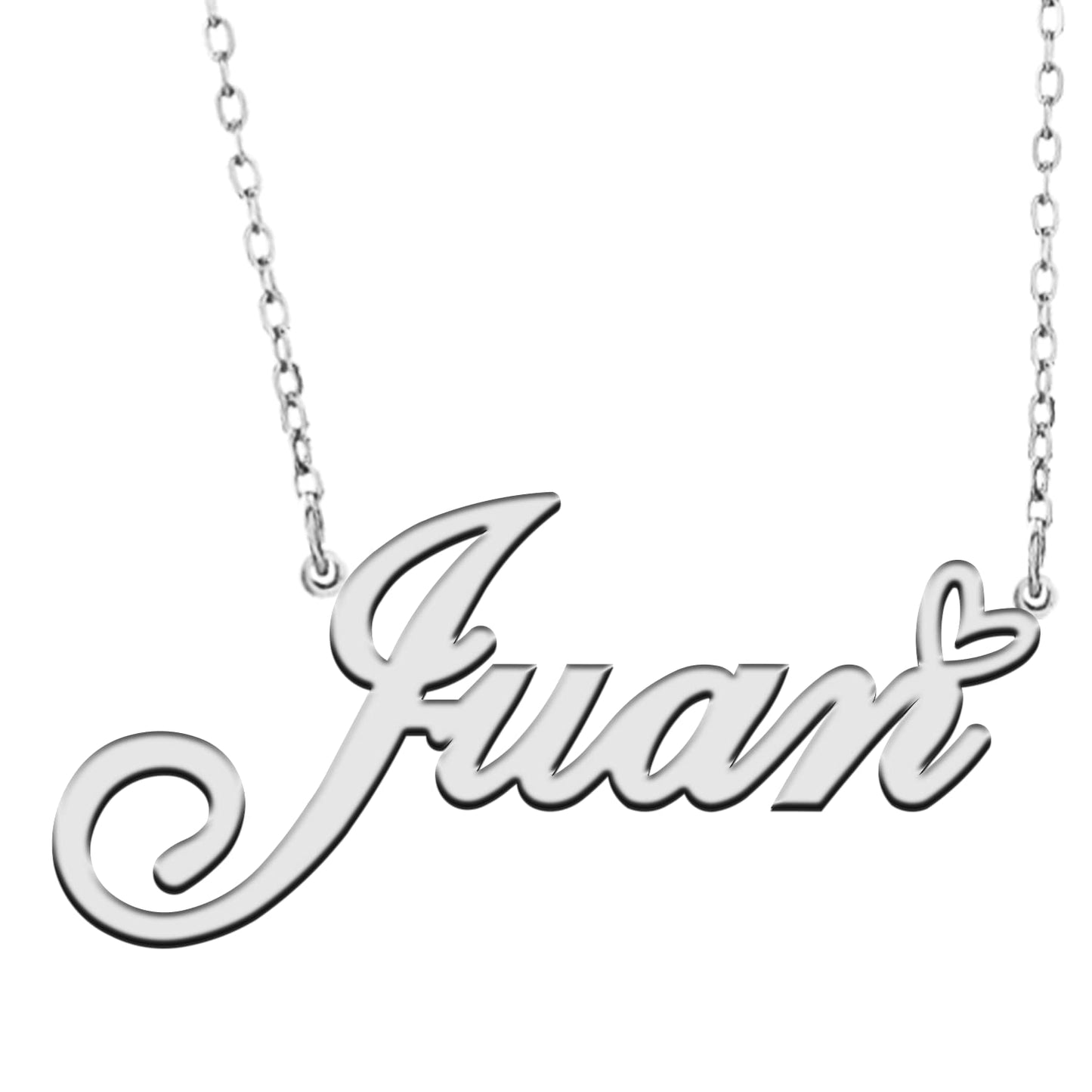 A168A Juan Custom Name Necklace Customized Personalized Plated Name Necklace for Mother Daughter Christmas New Year Silver