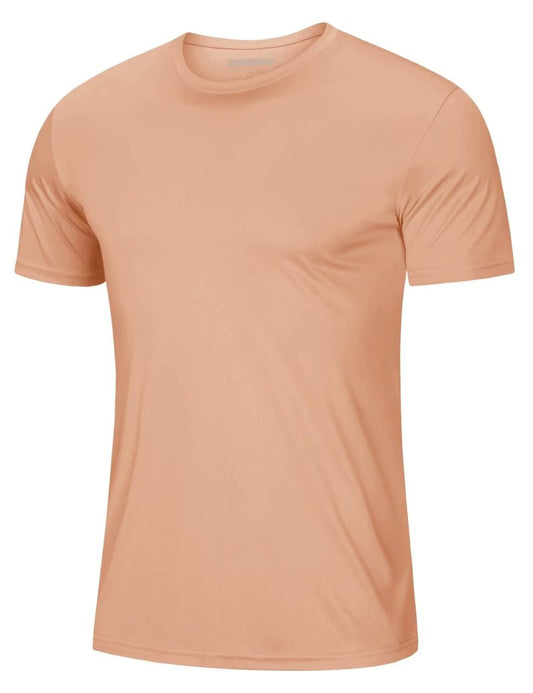 Mens Short Sleeve T Shirts Dry Fit Shirts Summer T Shirts UV Protection UPF 50 Shirts Athletic Active T-Shirt Apricot XL