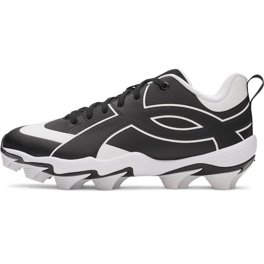 Under Armour Boys' Leadof Icon Low RM JR Baseball Cleats, (001) Black/Black/White, 3, US