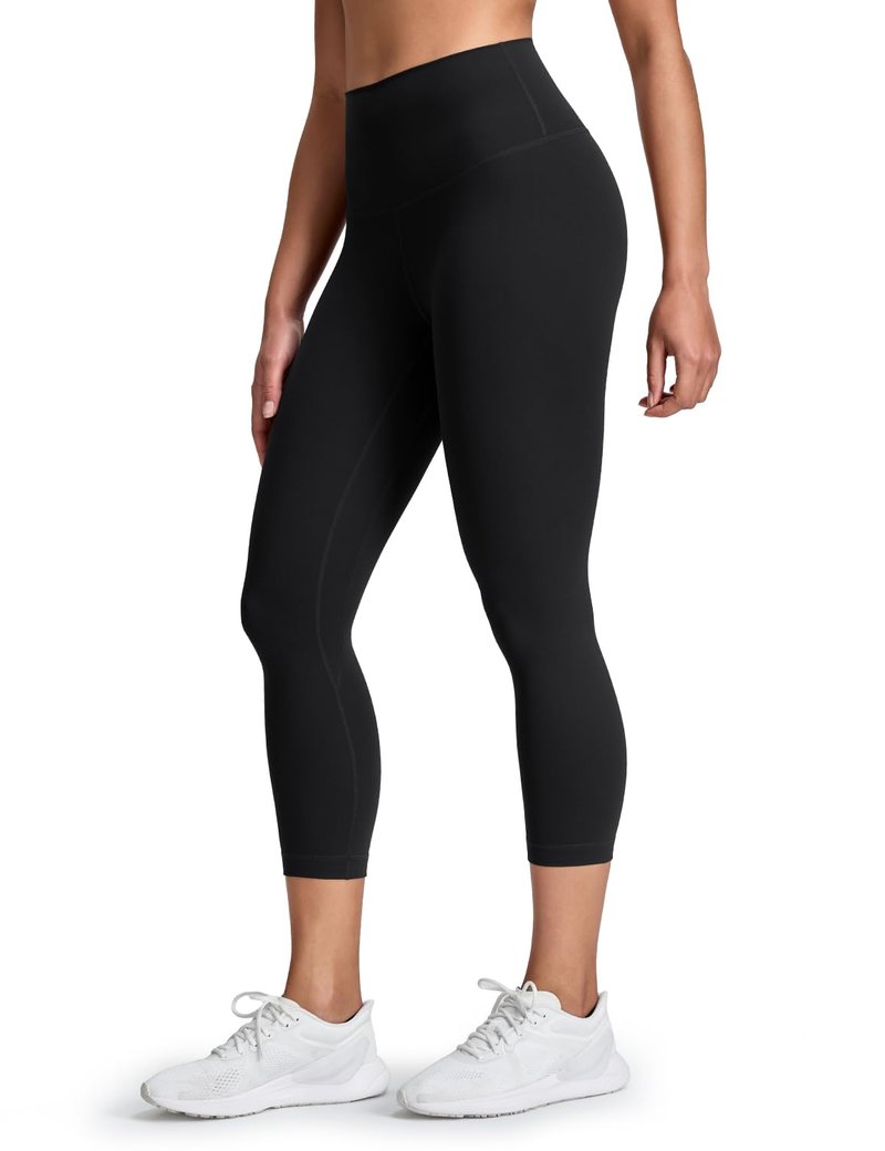 HeyNuts Workout Pro High Waisted Yoga Capris Leggings for Women, Tummy Control Compression Running 3/4 Cropped Pant 21'' Black XXL(16)