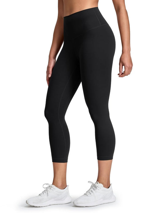 HeyNuts Workout Pro High Waisted Yoga Capris Leggings for Women, Tummy Control Compression Running 3/4 Cropped Pant 21'' Black XXL(16)