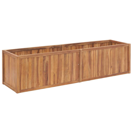 MBDRKVGF Large Solid Teak Wood Raised Garden Bed, Rectangular Outdoor Planter Box for Flowers and Vegetables, 78.7 x 78.7 x 19.7 Inch Weather-Resistant Planting Container